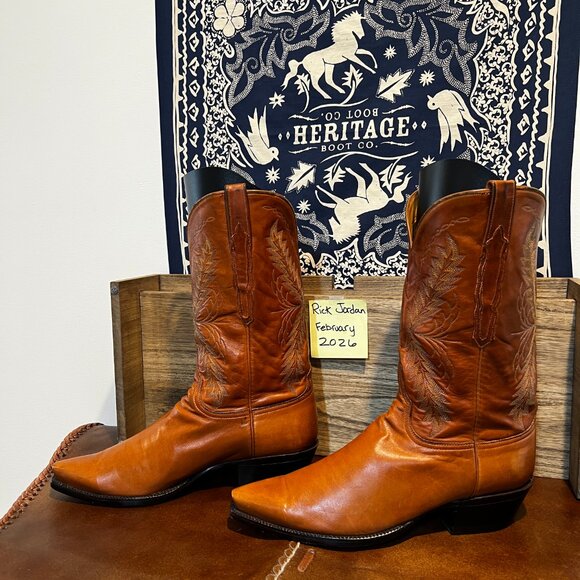 Lucchese Handmade Classics Full Tan Calfskin Cowboy Boots in Men\'s Size 11D main image 7